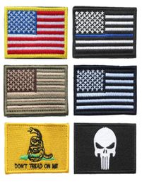 Patches de la bandera de EE. UU. Bundle 100 piezas de la bandera de la policía de la línea azul delgada americana Don039t pisar el cráneo del cráneo Borded Moral Insignia Patch6947638