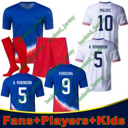 Camisa de fútbol de EE. UU. 2024 Jerseys de fútbol Pulisic Reyna Aaronson Weah Acosta McKennie Maillot de Futol Ferreira Dest Morgan 24/25 Rapinoe Dunn Men Mujeres Mujeres Niños