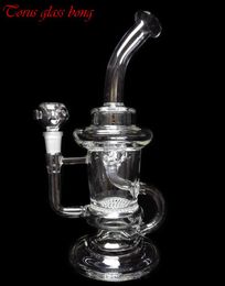 VS Great Bong Klein Double Functie Recycler Olie Rig Glas Bong Toro DAB Solid Base Sirene Apparatuur Klein Water Pipe Honingraat Perc Hookahs