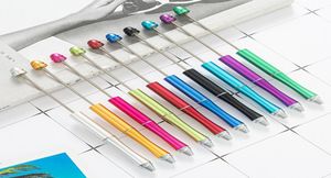 Taller hecho a mano en EE. UU., bolígrafos coloridos con cuentas, bolígrafo promocional DIY, bolígrafo resistente de Metal completo con cuentas, P8024759