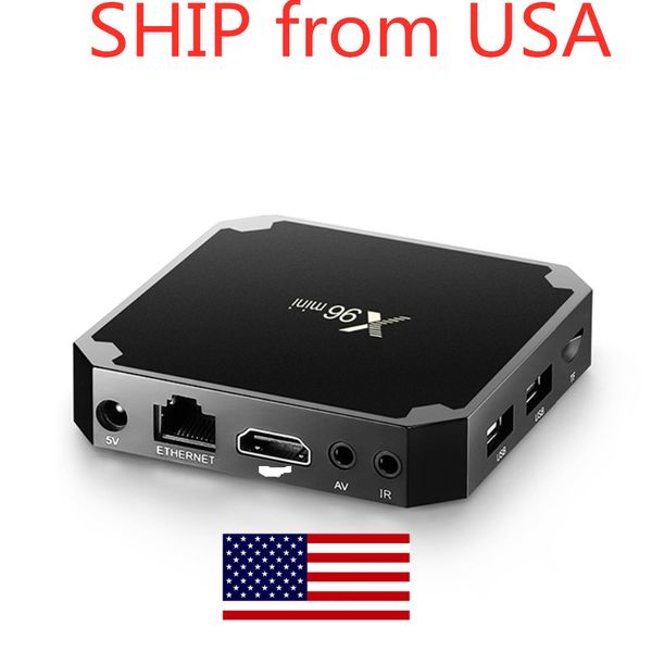 Envío desde EE. UU. X96 mini tv box 4k h.265 2,4 ghz wifi amlogic s905w 2gb ram 16gb rom android 7,1 os