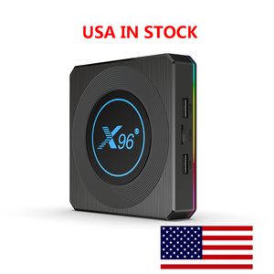 Expédié depuis les États-Unis X96 X4 TV BOX Android 11 Smart Amlogic S905X4 4GB 32GB Quad Core 2.4G/5G WIFI BT4.1 8K Media Player RGB Light