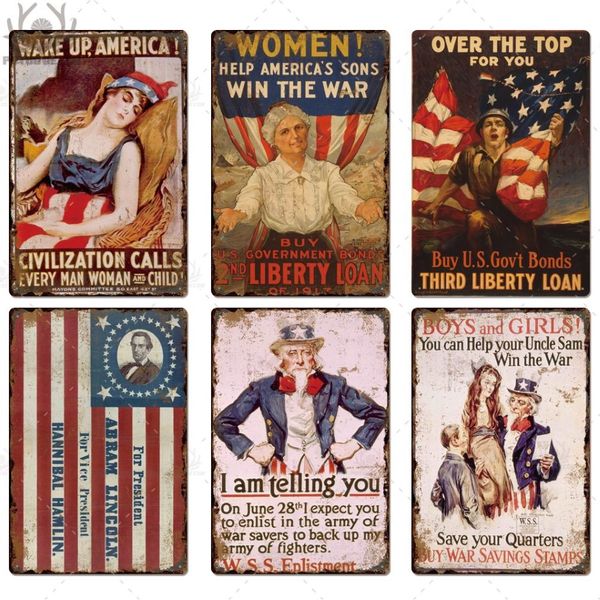 Plaque d'affiche en métal des états-unis, décor mural Vintage de Style américain pour homme, grotte, Bar, Pub, Club, signe en étain, Plaque décorative 232d