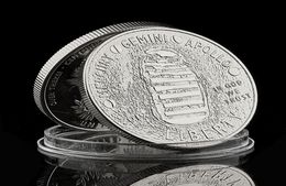 VS Maanlanding Mercurius Gemini Apollo E PLURIBUS UNUM Craft In God We Trust Liberty Zilveren Munt Collectible8747458