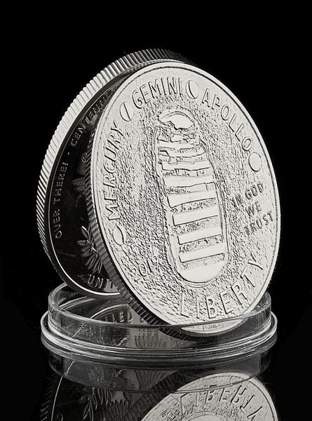 USA LOC LANDING Mercury Gemini Apollo E pluribus unum Craft in God We Trust Liberty Silver Coin Collectible7853042