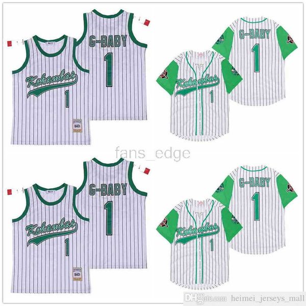 Película de EE. UU. Kekambas Béisbol cosido 1 Jarius G-Baby Evans Camisas deportivas bordadas Jerseys Uniformes al por mayor de alta calidad