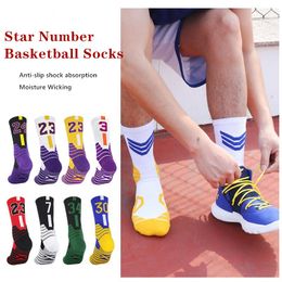 VS Professionele elite basketbal sokken voetbal wandelen ski outdoor sport dik kalf hoge bemanning sok voor volwassen kinderen