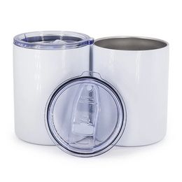 NAVE rápida Vasos de sublimación de 10 oz sin asa taza de café lowball sin costuras de acero inoxidable en blanco tazas para niños con aislamiento al vacío Beber 50pcs / case GG0608