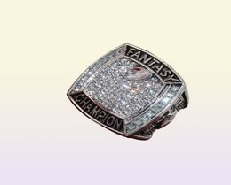 USA Taille 8 à 14 Factory Wholesale Prix 2019 Silver Fantasy Football Ship Ring avec boîte d'affichage en bois pour les fans 3240025