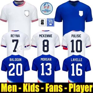 USA Soccer Jerseys 2024 Copa America Hommes Femme Enfants Kit 24 25 Chemises de football à domicile Hommes Version Joueur PULISIC SMITH MORGAN BALOGUN MUSAH McKENNIE ADAMS