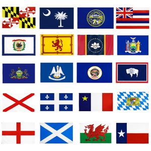 USA staatsbanner Vlag FREEShipping 20 Staten Hawaii Mississippi Texas Maryland Nebraska Quebec Wales Gemengde bestelling directe fabriek 90x150 voor decoratie