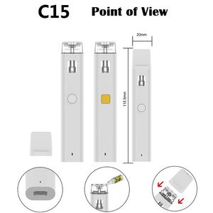 VS-voorraad 1,0 ml 2,0 ml wegwerpvape-pen 300 mAh oplaadbare batterij leeg dikke dunne olietank bijgewerkte vaporizer-apparaten voor D8 D9 D10 GEEN verstoppingsdampen Vaper Wape-pen