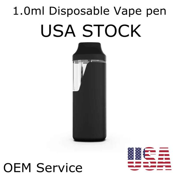 USA Stock 1,0 ml stylo vape jetable 220 mah batterie rechargeable dispositifs de vaporisation vides 200 pièces / caisse livraison locale 2-5 jours service OEM