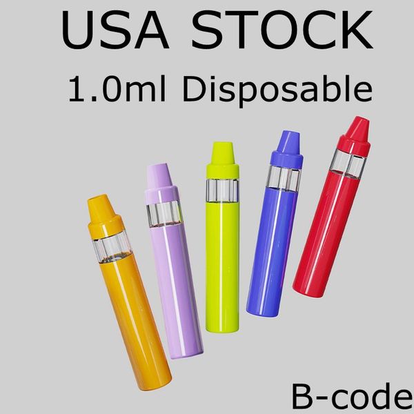 USA STOCK 1,0 ml vide stylo vape jetable 350 mah batterie rechargeable 1 gramme d'épaisseur kit de stater d'huile sans dispositif de colmatage vaping usine