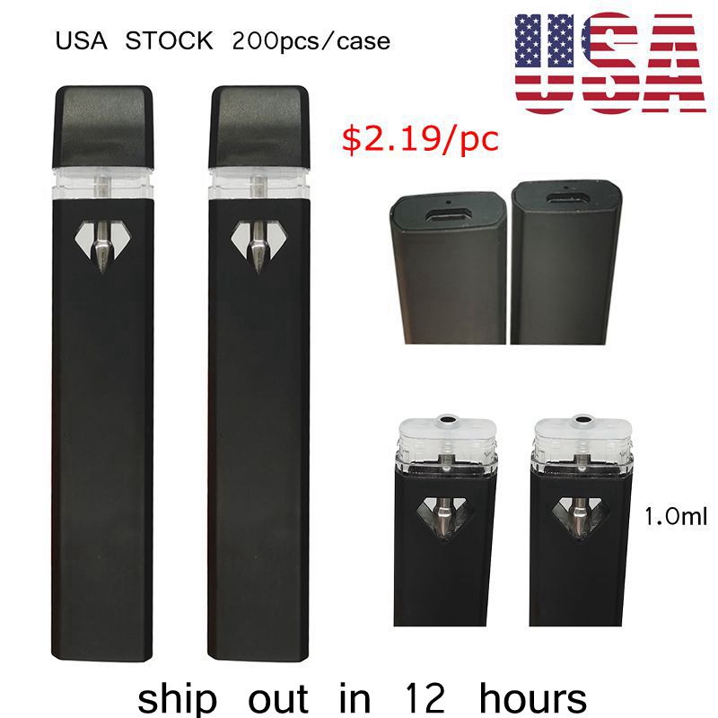 USA stock 1.0ml Empty Pen 280mah Rechargeable Battery Thick Oil Stater Kits 200pcs/Case Local 2-5 Day Delivery Customize Available D7