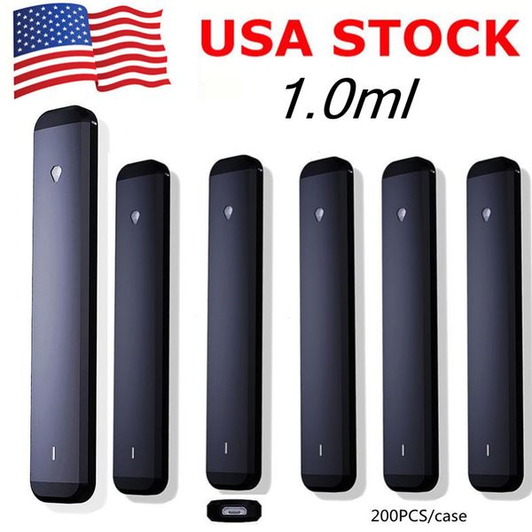 USA STOCK 1ML Stylos Vape Jetables Kit de Démarrage Vierge Vaporisateur E Cig Tout En Un Pods Vides 280mAh Batterie Rechargeable Huile Épaisse Bobines En Céramique Améliorées Sans Plomb D9