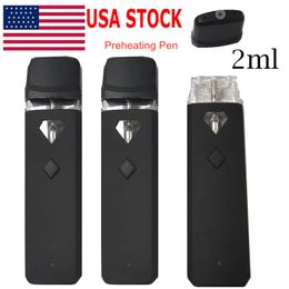 USA Stock 2,0 ml bouton de préchauffage de stylo vape jetable pour huile épaisse 320mAh Batterie rechargeable Kits de stater à huile épais