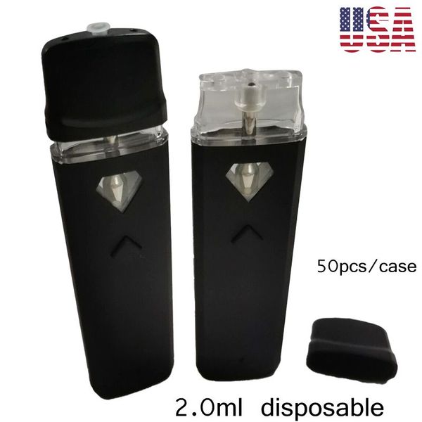 USA Stock 2,0 ml vide stylo vape jetable 320 mah batterie rechargeable kits de stater d'huile épaisse dispositif 2 grammes stylos vaporisateur usine directement vente