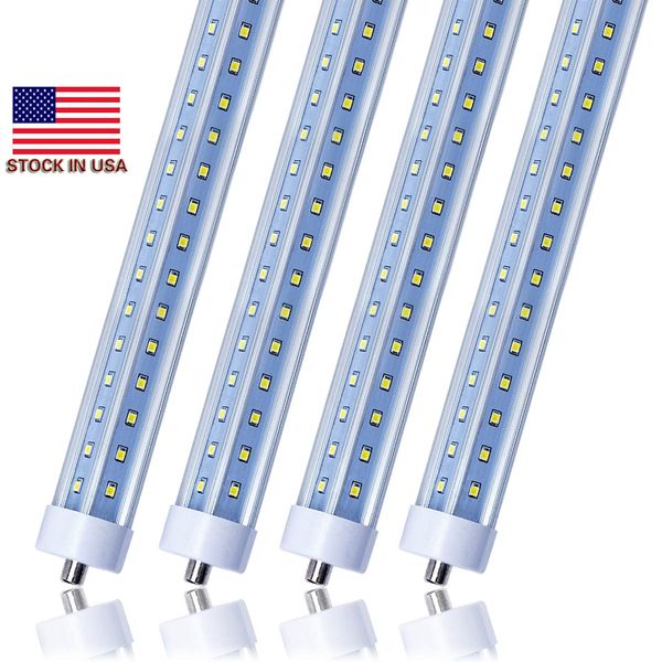 USA Stock + 72 W 8 pieds LED 8 pieds simple broche t8 FA8 tube LED à broche unique lumières lampes à tube fluorescent LED en forme de V