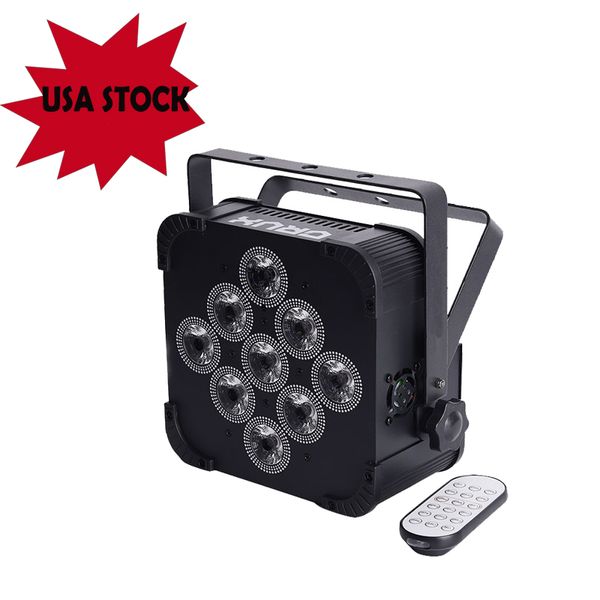 USA STOCK 9X18W 6IN1 RGBAW UV ALIMENTÉ PAR BATTERIE DMX LED Par Light DJ LED Uplight pour événement de fête de mariage avec lumières de scène télécommandées