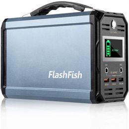 USA STOCk FlashFish 300W Solar Generator Battery 60000mAh Portable Power Station Camping Potable Battery Recharged, 110V USB Ports266t