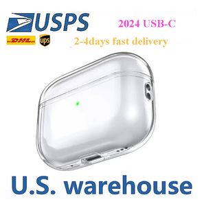 USA voorraad voor airpods pro 2 2e generatie airpod 3 pro max hoofdtelefoonaccessoires solide TPU siliconen beschermende oortelefoonhoes draadloos opladen schokbestendig hoesje