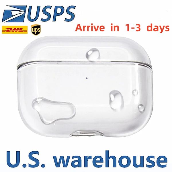 Stock de EE. UU. Para Apple AirPods Pro 2 2da generación Air 3 Pros Accesorios de auriculares TPU Sólido Silicona Cubierta de auriculares Protection Wireless Carga a prueba de amortiguadores