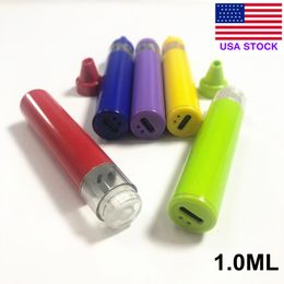 USA STOCK Stylo vape jetable rechargeable 1ml Pod Diamond View Window E-Cigarettes 350mah Batterie Vide un gramme Stylos vaporisateur Cartouche OEM LOGO 200pcs / lot