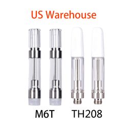 USA voorraad TH205 TH210 verstuiver 0,8 ml glazen tank wegwerpcartridge witte tip perstip M6T keramische spoel 510 draad voor concentraat dikke olie