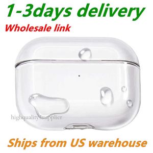 USA Stock Wholesale pour Apple Airpods Pro 2 2nd Generation Airpod 3 Accessoires de casque PROS SOLIDE TPU SILICONE protecteur COUVERTURE COVER SANS WIRESS