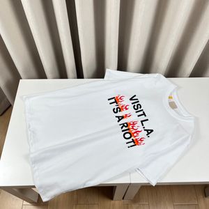 USA Style LA Riot Golden Letters Imprimer Tee Designer T-shirt Printemps Eté Casual Mode Skateboard Hommes Femmes Tshirt 24ss 0113