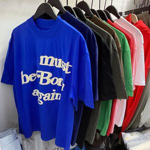 USA Style Lettre Puff Imprimer Oversize Tee Plus Taille Designer T-shirt Printemps Eté Casual Mode Skateboard Hommes Femmes Tshirt 24ss 0113