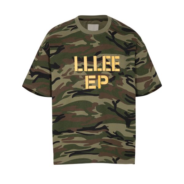 USA Style Lettres Imprimer Camouflage Tee Designer T-shirt Printemps Eté Casual Mode Skateboard Hommes Femmes T-shirt En Plein Air 24ss 0115