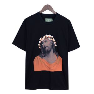 USA Style Portrait Fleur Peinture À L'huile Imprimer Coton Tee Designer T-shirt Printemps Été Casual Mode Skateboard Hommes Femmes Tshirt 24ss 0115