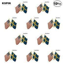 USA Suède à revers Badge Badge Brooch broches Badges 10pcs beaucoup5041583
