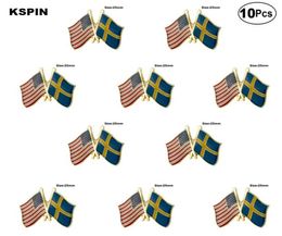 USA Suède à revers Badge Badge Brooch broches Badges 10pcs beaucoup7472976