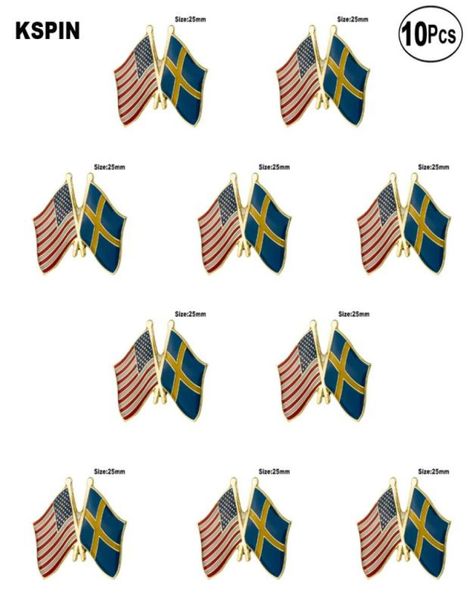 USA Suède à revers Badge Badge Brooch broches Badges 10pcs beaucoup7783314