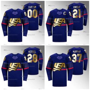 Équipe des États-Unis 2023 Maillot des champions du monde féminin de l'IIHF 21 Hilary Knight Amanda Kessel Abbey Murphy Alex Carpenter Cayla Barnes Savannah Harmon Hal