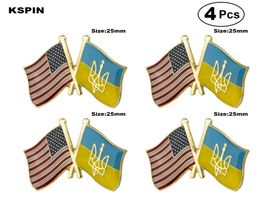 USA Ukraine Friends Flag Flag Pin à revers Badge Brooch Icônes 4PC7513284