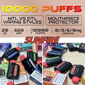 USA US Sunfire Electric Vape Factory Prix de gros Vape Pod Pen E Cigarette Boîte-cadeau 10000 Puff Prérempli Desechables Tornado Box Vape 20ml Cartouche 12000 PUFFS