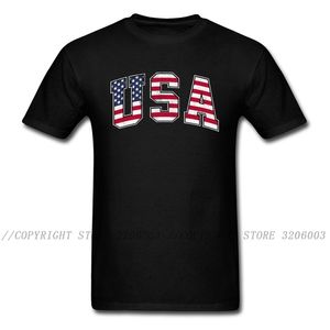 EE.UU. Vintage Bandera T Shirt Hombres Tops Negro Tee Shirts Ropa de algodón para hombre Camiseta de verano América Carta Camiseta Street Style 210706