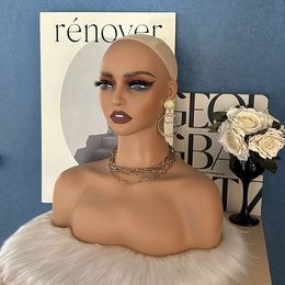 USA Magazijn Gratis schip Modieuze Hoge Niveau Vrouwelijke Plastic Mannequin Hoofd Kwaliteit Voor Display Hoed Pruik