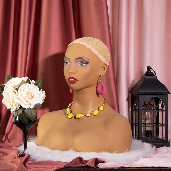 Support de perruque réaliste, tête de Mannequin féminin, buste pour exposition de perruque/chapeau/lunettes de soleil/bijoux, livraison gratuite, entrepôt américain