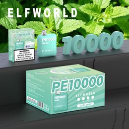 USA Entrepôt Original 10000 Puff Jetable Vape ELFWORLD PE10000 Cigarette Électronique Vape Stylo Rechargeable