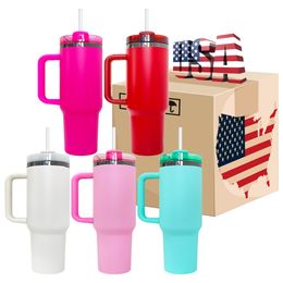 USA Warehouse Mirror Black debajo de la aspiradora con recubrimiento con recubrimiento con recubrimiento con recubrimiento de polvo H2.0 40oz Tumblers para grabado láser 20 piezas/estuche en stock