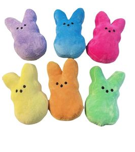 USA entrepôt sublimation 15 cm mini lapin de Pâques Peeps peluche poupée rose bleu jaune violet lapin poupées pour enfants mignon doux jouets en peluche cadeau de Pâques