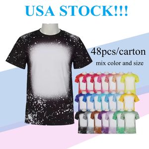 VS-magazijn Sublimatie gebleekte shirts Heat Transfer Blank Bleach Shirt Gebleekte 100% polyester T-shirts XL XXL XXXL XXXXL mix size