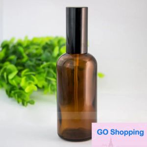 USA Groothandel Amber Glazen Parfumflesjes 100 ml Lege Verstuiver Make Spray Fles 100 ml Met Zwart Zilver Goud dop 280 Stks/doos