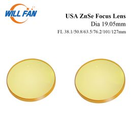 Will Fan USA Znse Laser Lens Dia19.05mm FL 38,1 mm 50,8 mm 63,5 mm 76,2 mm 101 mm voor CO2 Laser Engrave Machine