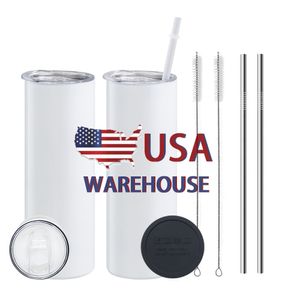 USACA Warehouse Groothandel 20 oz 25 pcs per geval Directe trommel roestvrijstalen sublimatie leeg met rubberen bodem 4.23
